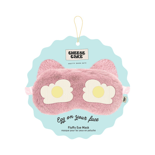 Egg On Your Face Fluffy Eye Mask - Pink & Yellow
