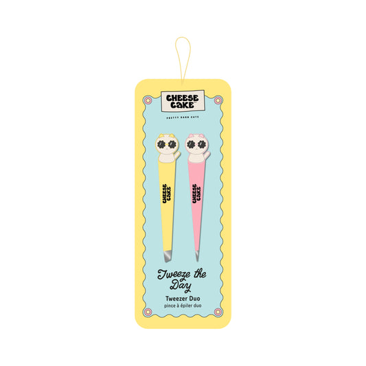 2pc Tweeze The Day Cat Tweezer Duo - Yellow & Pink