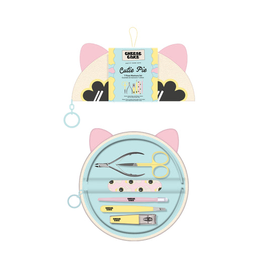 7pc Cutie Pie Cat Manicure Set - Yellow & Pink